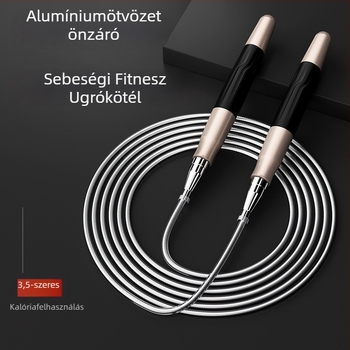 Ugrókötél alumíniumötvözetből, acélhuzallal – fitness, edzés terheléssel felnőtteknek és gyerekeknek