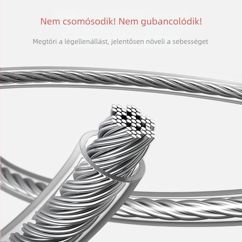 Ugrókötél alumíniumötvözetből, acélhuzallal – fitness, edzés terheléssel felnőtteknek és gyerekeknek