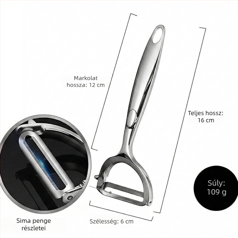 304 rozsdamentes acélból készült gyümölcs- és zöldségHámozó – alma hámozó, többfunkciós hámozóeszköz