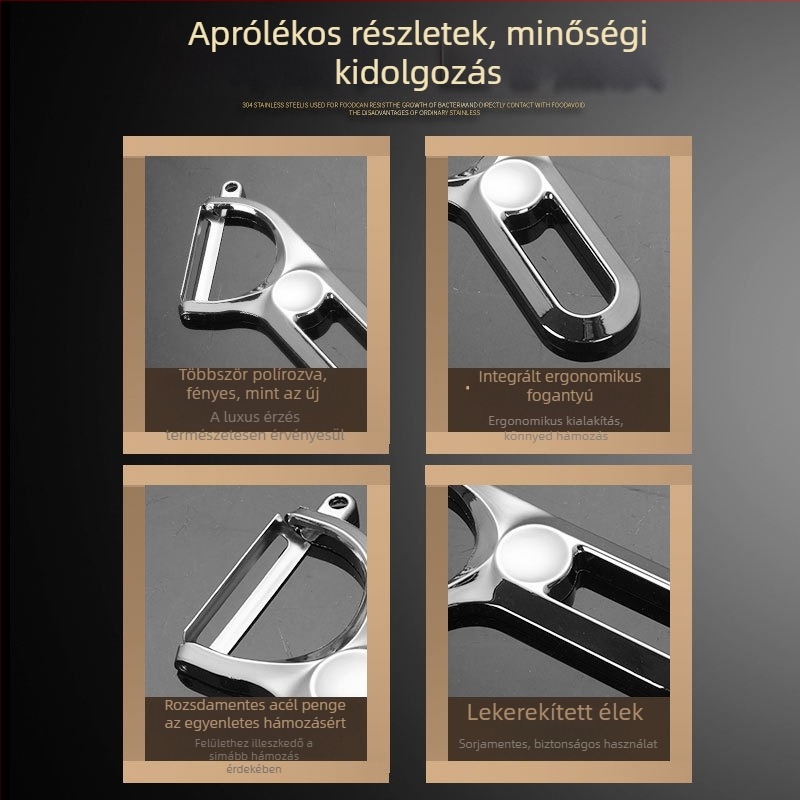Svájci rozsdamentes acél hámozó kés – többfunkciós konyhai hámozó burgonyára, almára és dinnyére