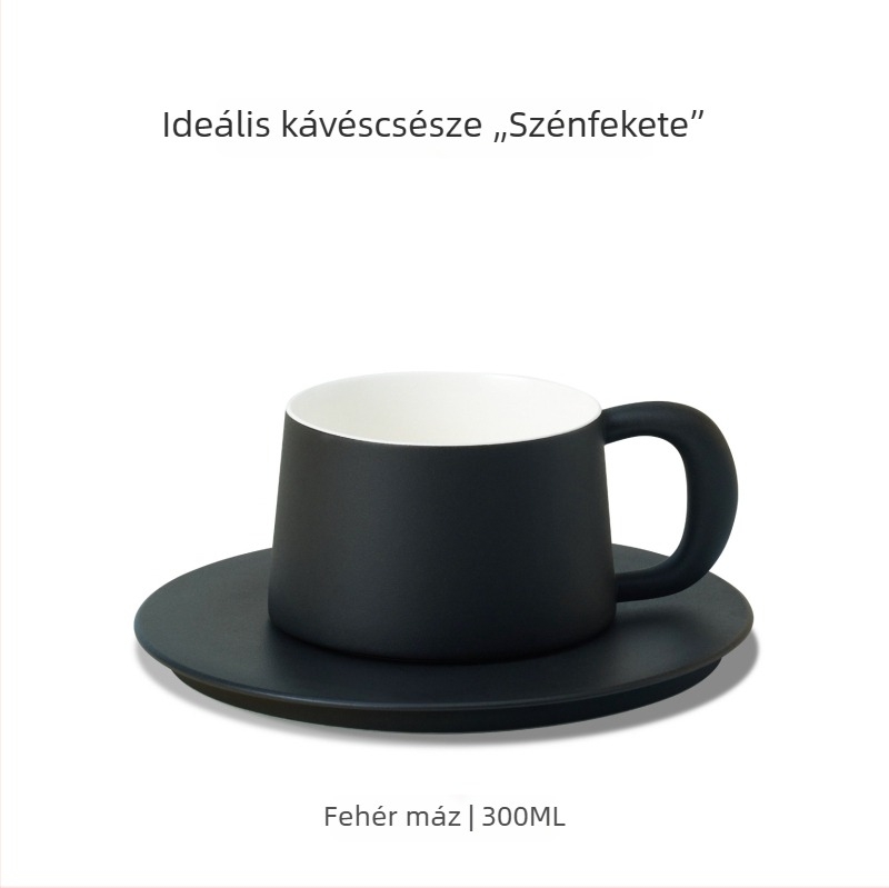 Sixteen-Open prémium kézzel készített kerámia kávés bögre készlet, minimalist design, fehér máz, 300 ml, ideális kávéhoz