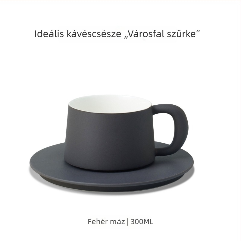 Sixteen-Open prémium kézzel készített kerámia kávés bögre készlet, minimalist design, fehér máz, 300 ml, ideális kávéhoz