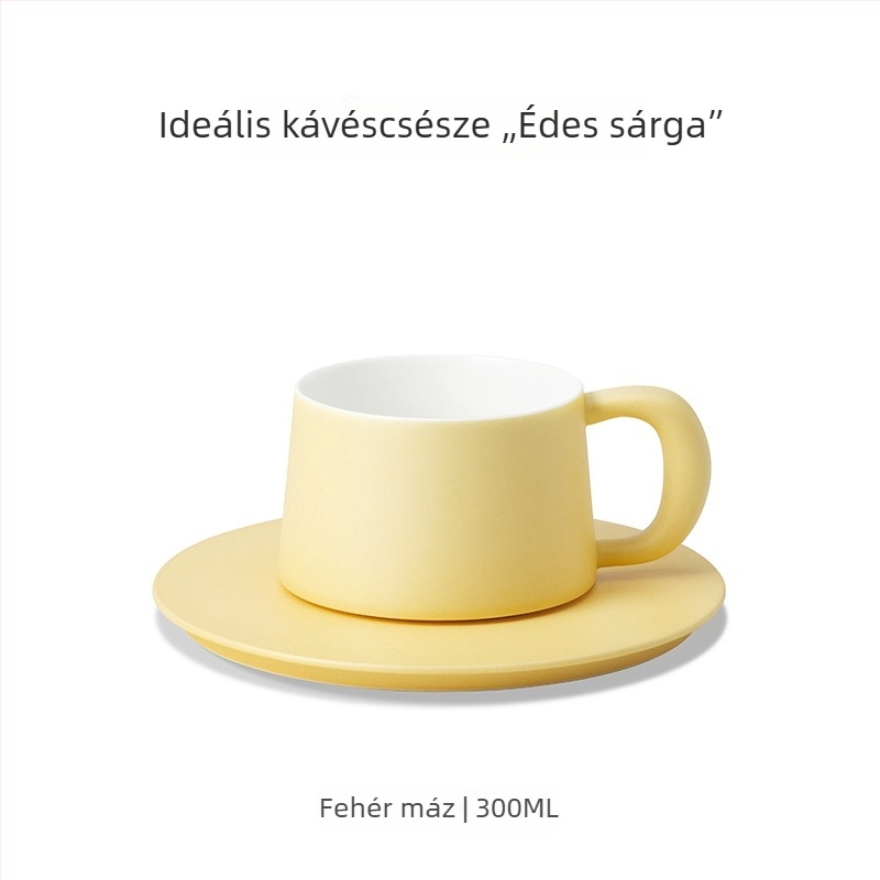 Sixteen-Open prémium kézzel készített kerámia kávés bögre készlet, minimalist design, fehér máz, 300 ml, ideális kávéhoz