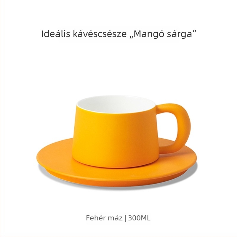Sixteen-Open prémium kézzel készített kerámia kávés bögre készlet, minimalist design, fehér máz, 300 ml, ideális kávéhoz