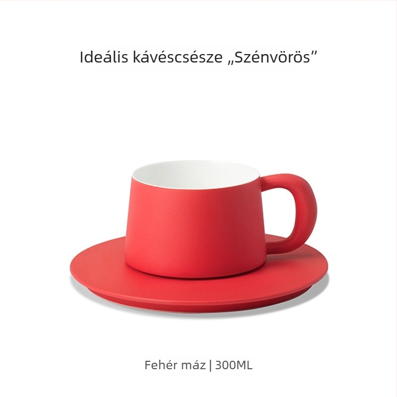 Sixteen-Open prémium kézzel készített kerámia kávés bögre készlet, minimalist design, fehér máz, 300 ml, ideális kávéhoz
