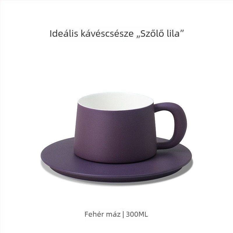 Sixteen-Open prémium kézzel készített kerámia kávés bögre készlet, minimalist design, fehér máz, 300 ml, ideális kávéhoz