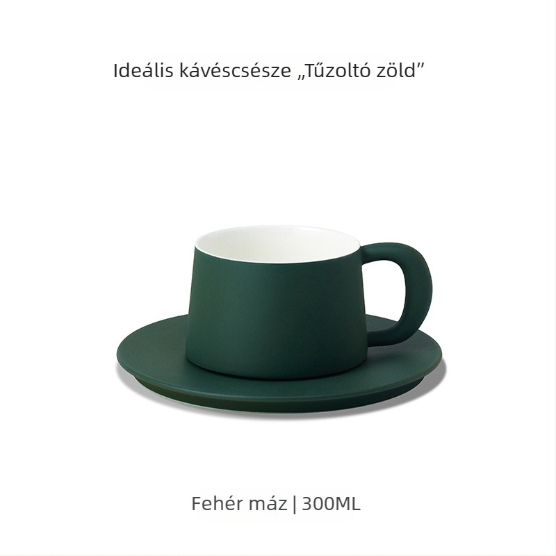 Sixteen-Open prémium kézzel készített kerámia kávés bögre készlet, minimalist design, fehér máz, 300 ml, ideális kávéhoz