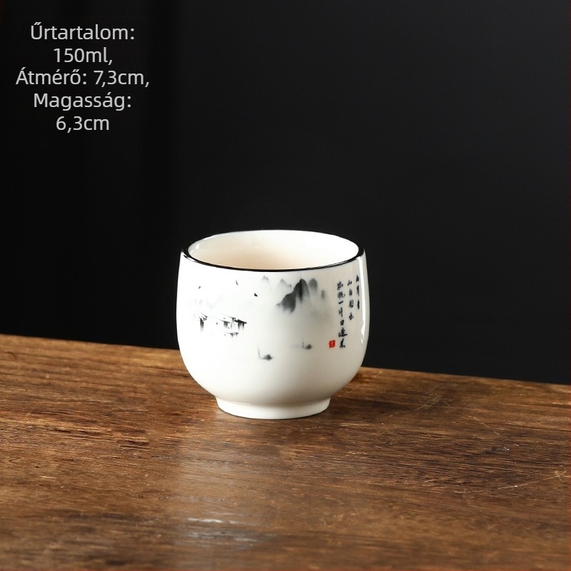 Kerámia kávéscsésze készlet lyukas fa tálcával, hideg áztatáshoz és lattehoz, retro stílus