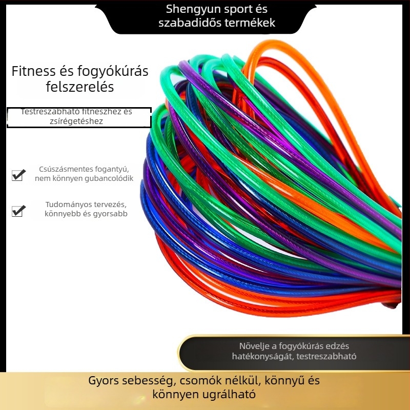 PVC bevonat acél ugrókötél edzéshez, fogyáshoz és sporthoz