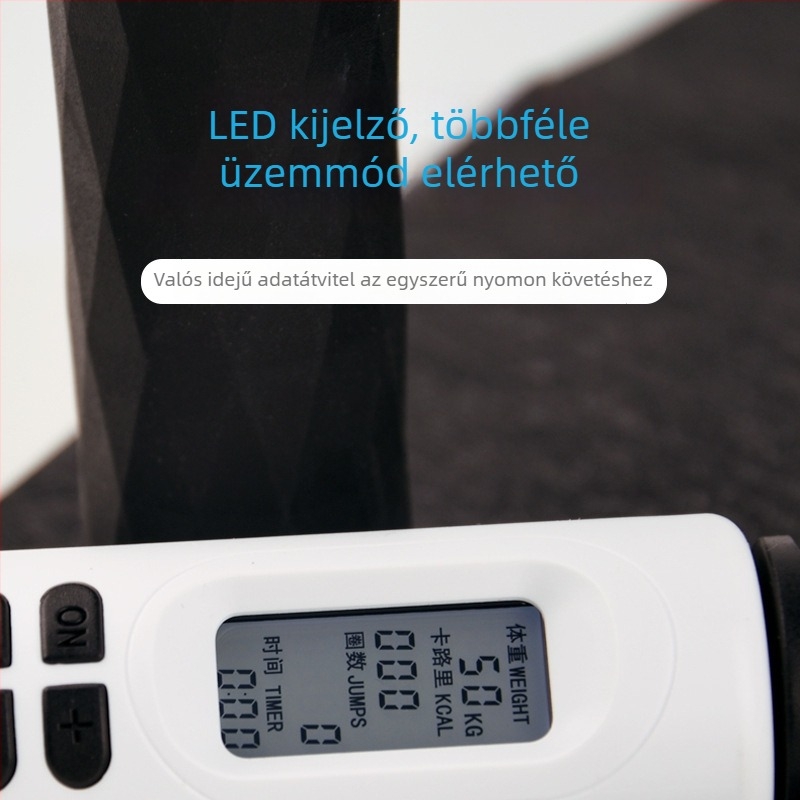 Gold Medal elektronikus számolós ugrókötél LED kijelzővel, ABS csúszásmentes markolattal, acélhuzalból készült kötél, hossz 2,8 m