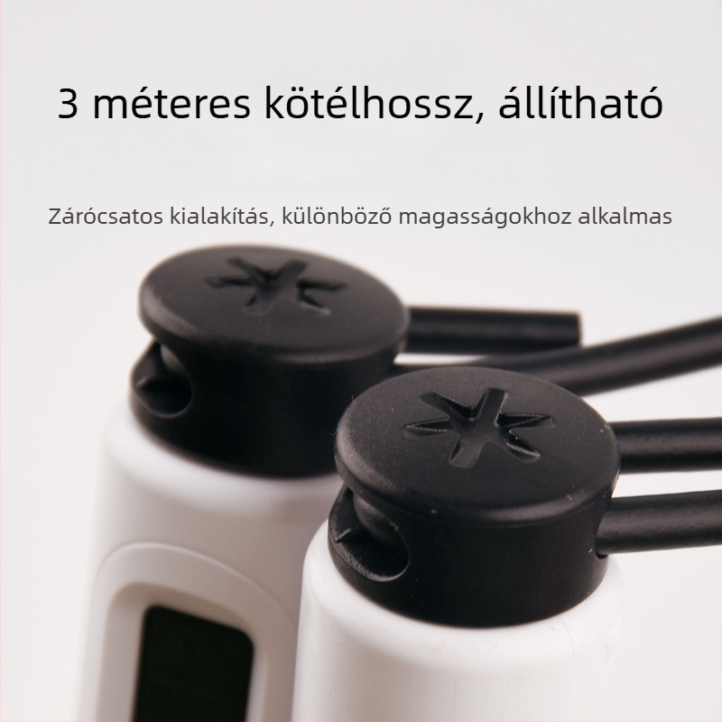 Gold Medal elektronikus számolós ugrókötél LED kijelzővel, ABS csúszásmentes markolattal, acélhuzalból készült kötél, hossz 2,8 m