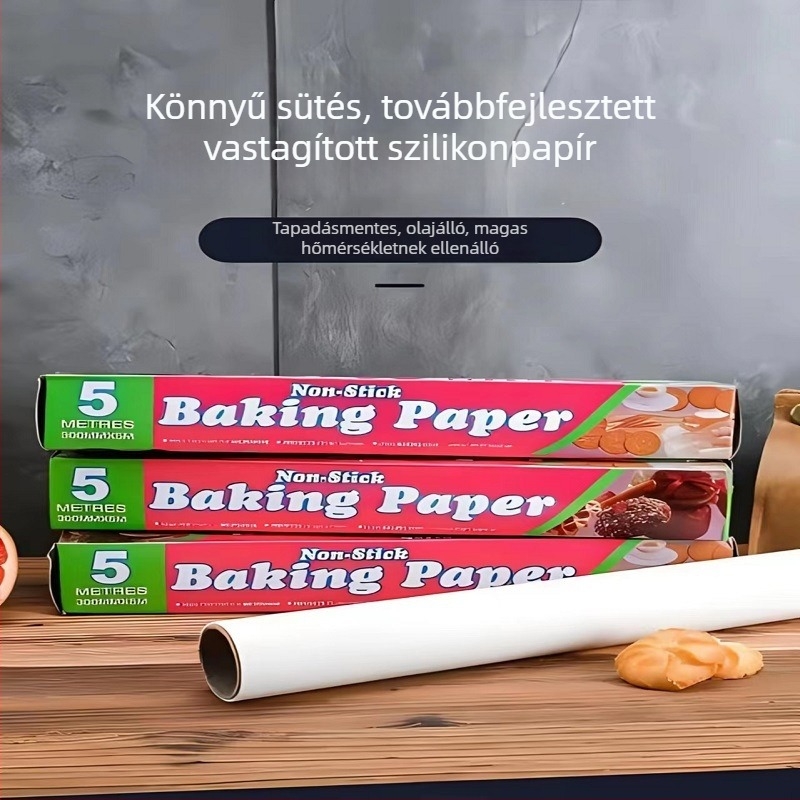 Kétszínű zsírelnyelő sütőpapír élelmiszer-szilikon bevonattal, légkeveréses sütéshez, kereskedelmi használatra