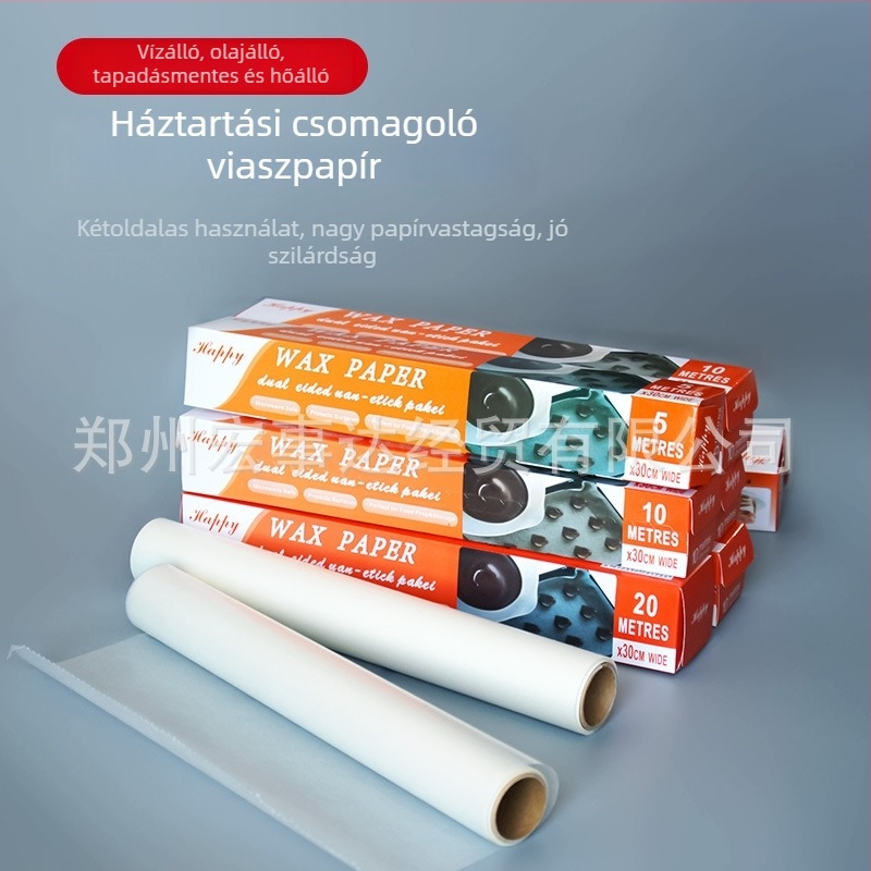 Egyszer használatos élelmiszer-minőségű viaszos papír sütéshez és csomagoláshoz, zsírtaszító sütőpapír, kenyér alátétek, édességpapír, élekkel díszített szélek