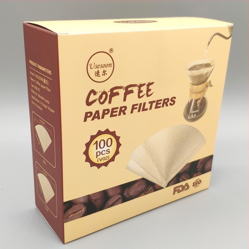 51 g kávéfilterpapír, V-alakú, kézi készítéshez, V60-02, 100 darab, 1–4 adaghoz