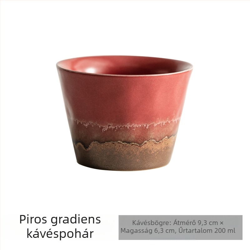 Retro stílusú kávéscsésze és alátéttel készlet, kreatív kőedény latte art pohárral, otthoni elegáns bögré.