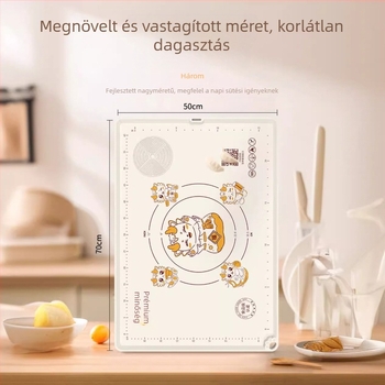 Prosperity szilikon dagasztó alátét, vastag kialakítás, csúszásmentes bordák, kender élelmiszer-tábla, funkcionális sorozat