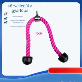 Rózsaszínű kettős fogantyúval rendelkező ellenállászsinór bicepsz-edzéshez és tricepsznyomáshoz
