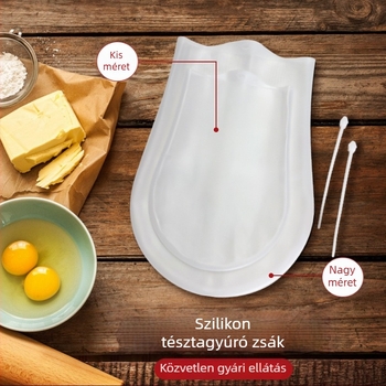 Szilikon tésztadagasztó tasak kézi dagasztáshoz, tapadásmentes, nagy és kis méret, konyhai eszköz