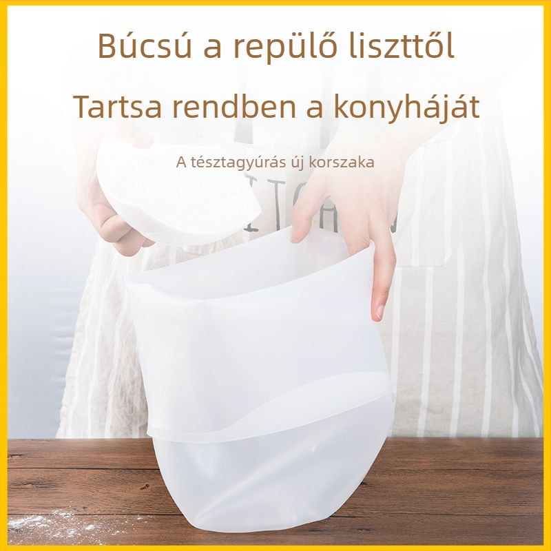 Szilikon tésztadagasztó tasak kézi dagasztáshoz, tapadásmentes, nagy és kis méret, konyhai eszköz