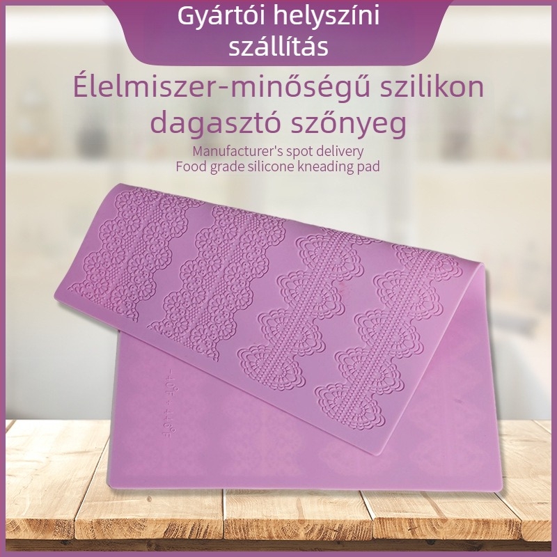 Vastag szilikon dagasztó mat, tapadásmentes felület a tészta nyújtásához és a sütéshez