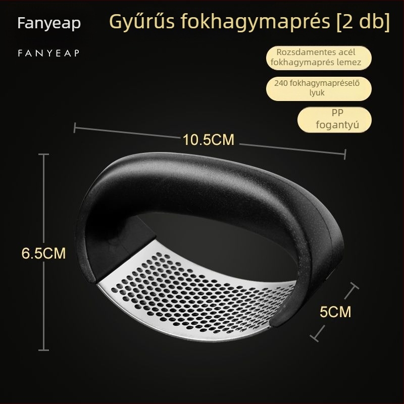 A1v rozsdamentes acél fokhagyma nyomó gyűrűs kialakítással, otthoni használatra, kis méret