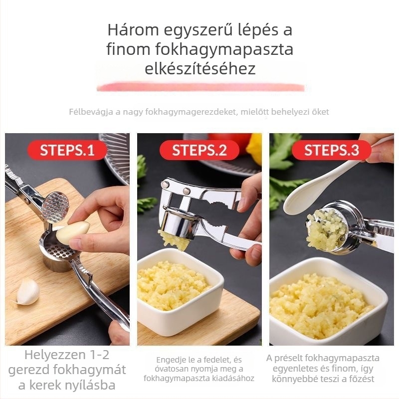 Fokhagyma prés, otthoni kézi zúzó fokhagyma, nagy fokhagyma prés, konyhai kellékek, fokhagyma pépesítő