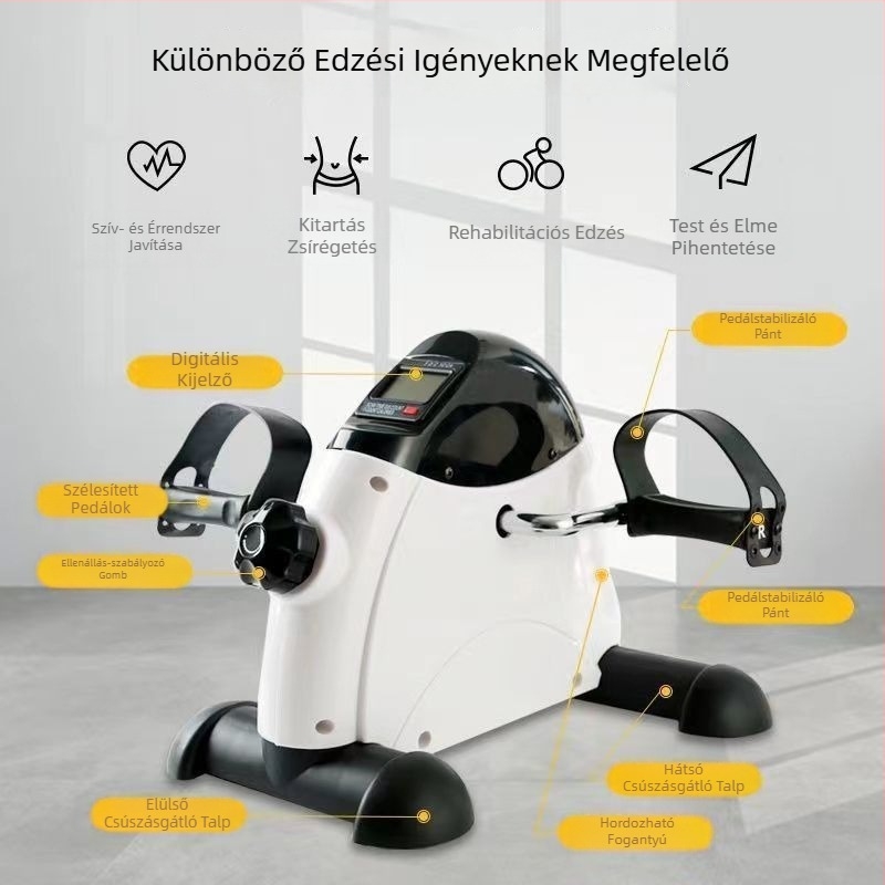 Kompakt otthoni pedál-edző felső- és alsó végtagok edzéséhez