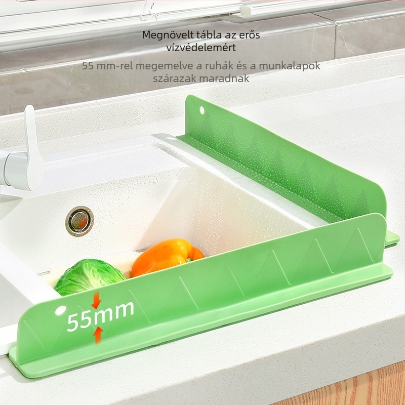 Konyhai mosogatótálca fröccsenés elleni védő, puha gumi, öntapadó