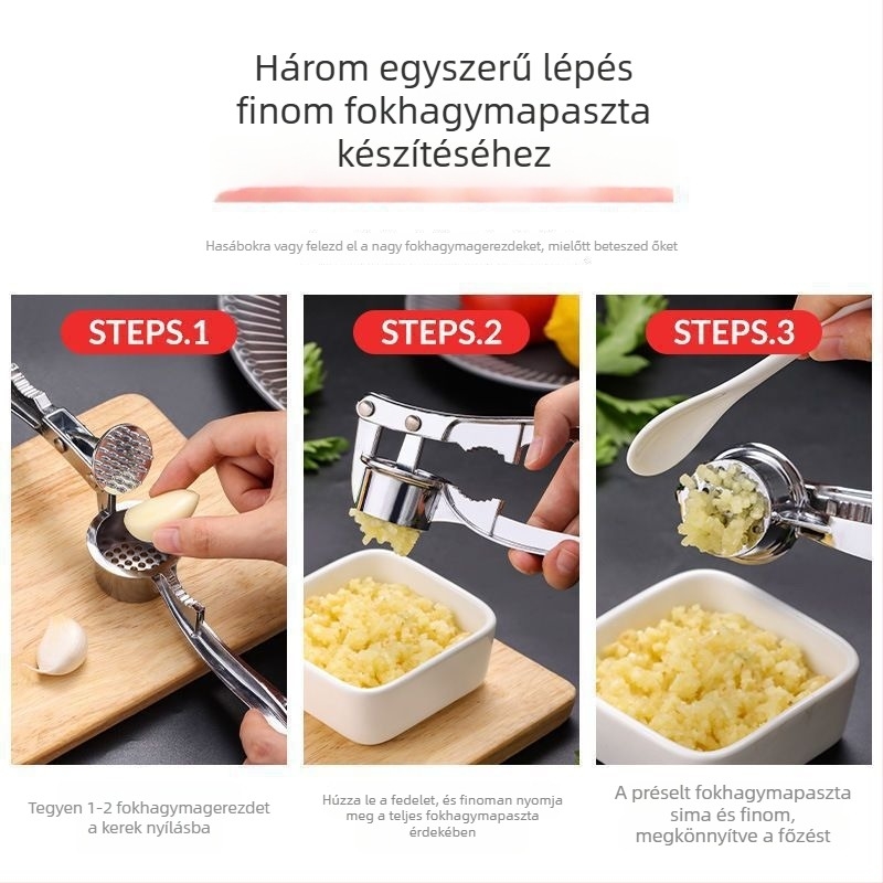 Kézi fokhagyma sajtó és törő, nagy méretű konyhai fokhagyma nyomó, fokhagyma paszta készítő