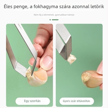 Rozsdamentes acél fokhagyma-hámozó és törő, multifunkcionális konyhai eszköz