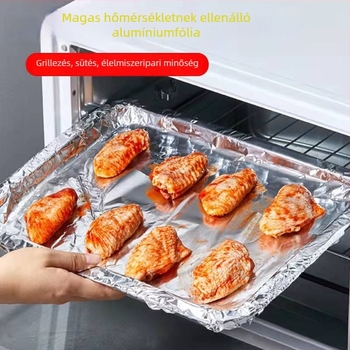 Sütőhöz és légsütőhöz való alumíniumfólia, olajálló, magas hőmérsékleten ellenálló, gazdaságos csomag, élelmiszer-minőségű