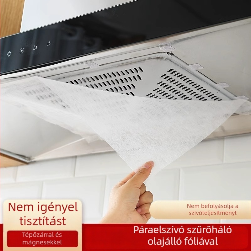 Hőálló, önragasztó zsírelnyelő szűrőpapír a konyhai páraelszívóhoz