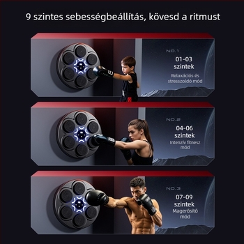 Új intelligens zenés gyémánt alakú boksz cél, Bluetooth zenés bokszgép otthoni edzéshez – gyermekek boksz edzőfelszerelése