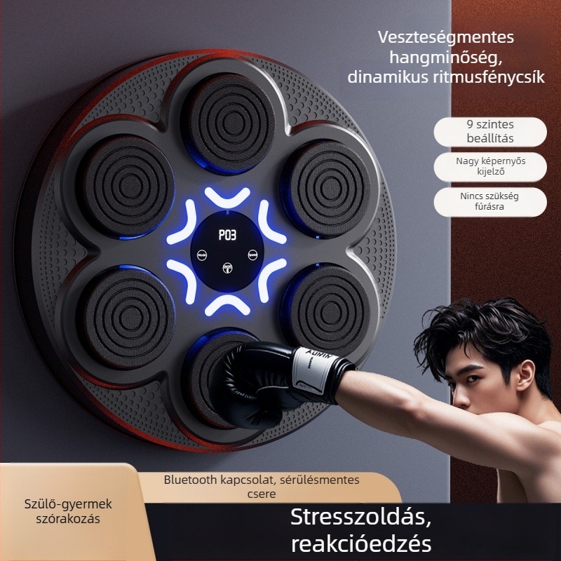 Új intelligens zenés gyémánt alakú boksz cél, Bluetooth zenés bokszgép otthoni edzéshez – gyermekek boksz edzőfelszerelése