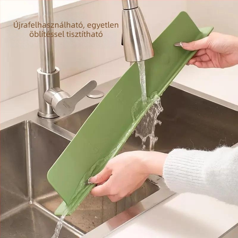 Mozgatható szilikon mosogató fröccsenés elleni védőfal, kiemelt peremmel