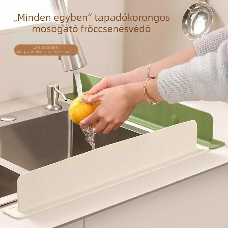 Mozgatható szilikon mosogató fröccsenés elleni védőfal, kiemelt peremmel