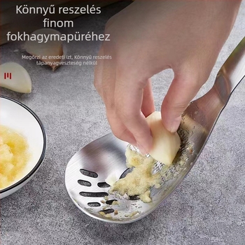 Rozsdamentes acél gyömbér őrlőkanál és fokhagyma püré őrlőkanál – többfunkciós konyhai eszköz