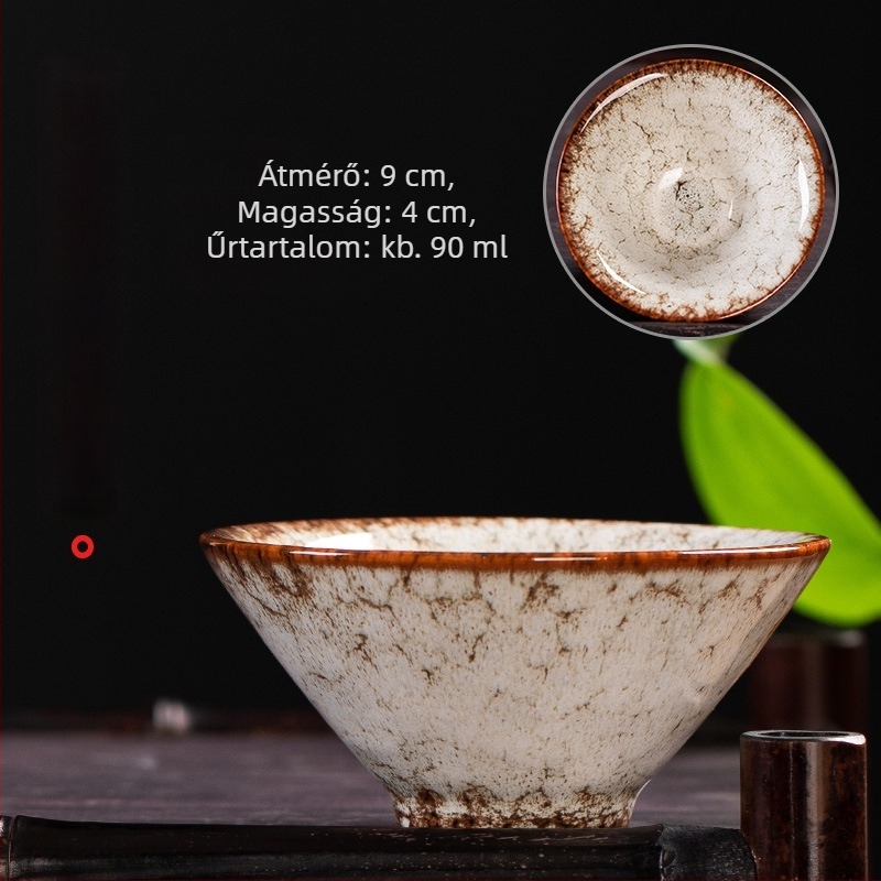 Japán stílusú porcelán teáskészlet ajándékdobozzal – tartalmaz teáscsészéket, kóstolócsészét és teás tálakat