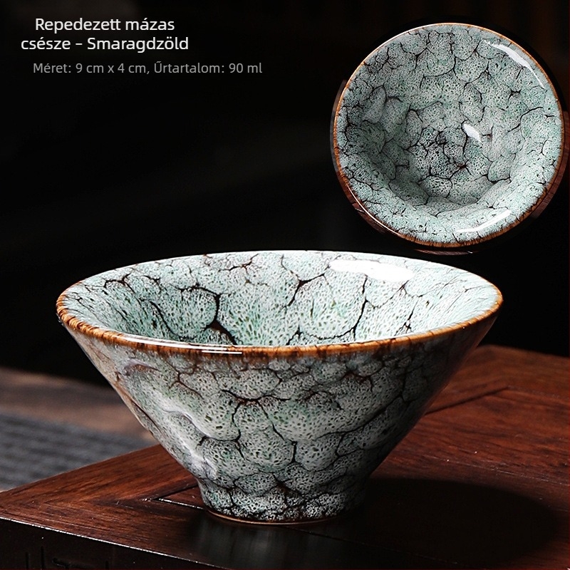 Japán stílusú porcelán teáskészlet ajándékdobozzal – tartalmaz teáscsészéket, kóstolócsészét és teás tálakat