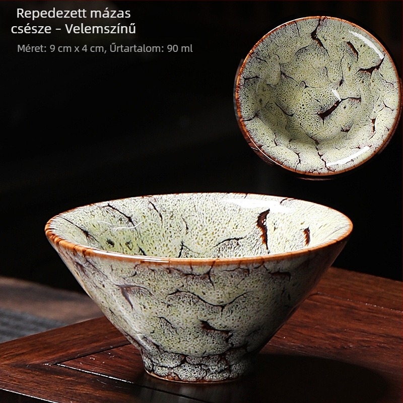 Japán stílusú porcelán teáskészlet ajándékdobozzal – tartalmaz teáscsészéket, kóstolócsészét és teás tálakat