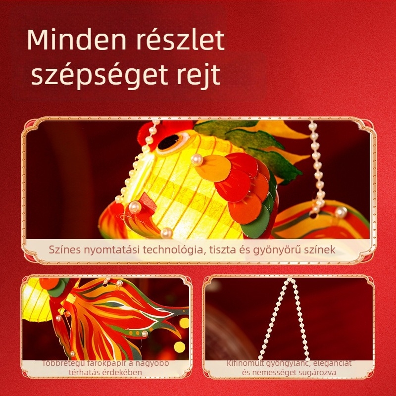 Mid-Autumn Festival gyermekeknek, hordozható világító hal formájú lámpás, kézzel készített DIY anyagokkal, ősi stílusú aranyhal