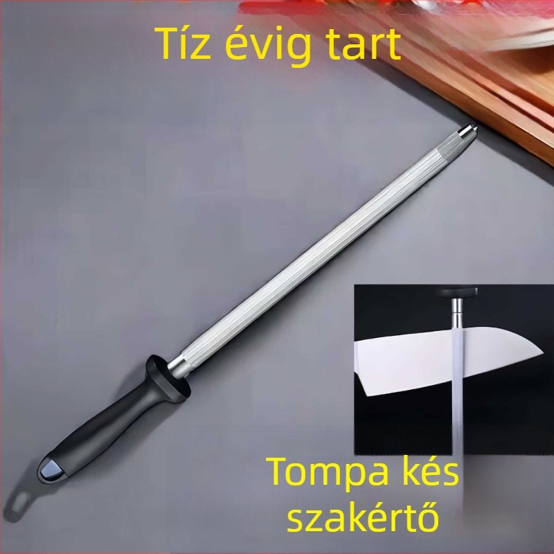 Magas széntartalmú acélból készült élező rúd — gyors háztartási élező eszköz