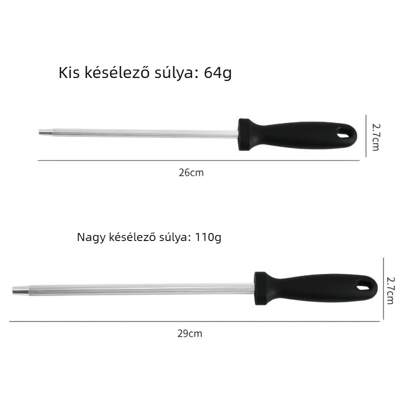 Magas széntartalmú acélból készült élező rúd — gyors háztartási élező eszköz