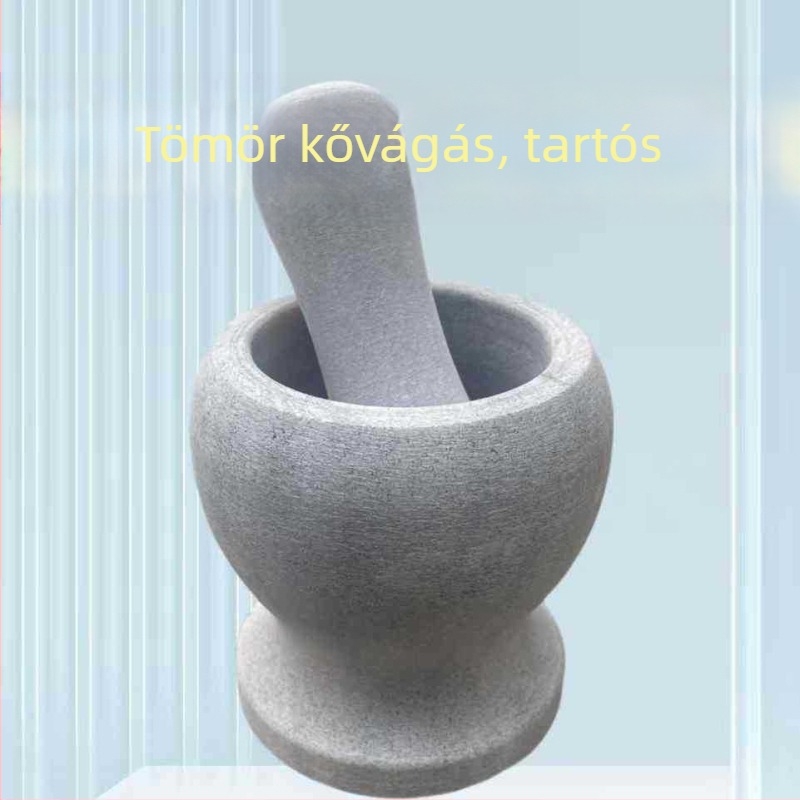 Kőből készült fokhagyma mozsár és törő – otthoni használatra