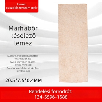 Tehénbőr késélező deszka, kétoldalas, konyhai használatra