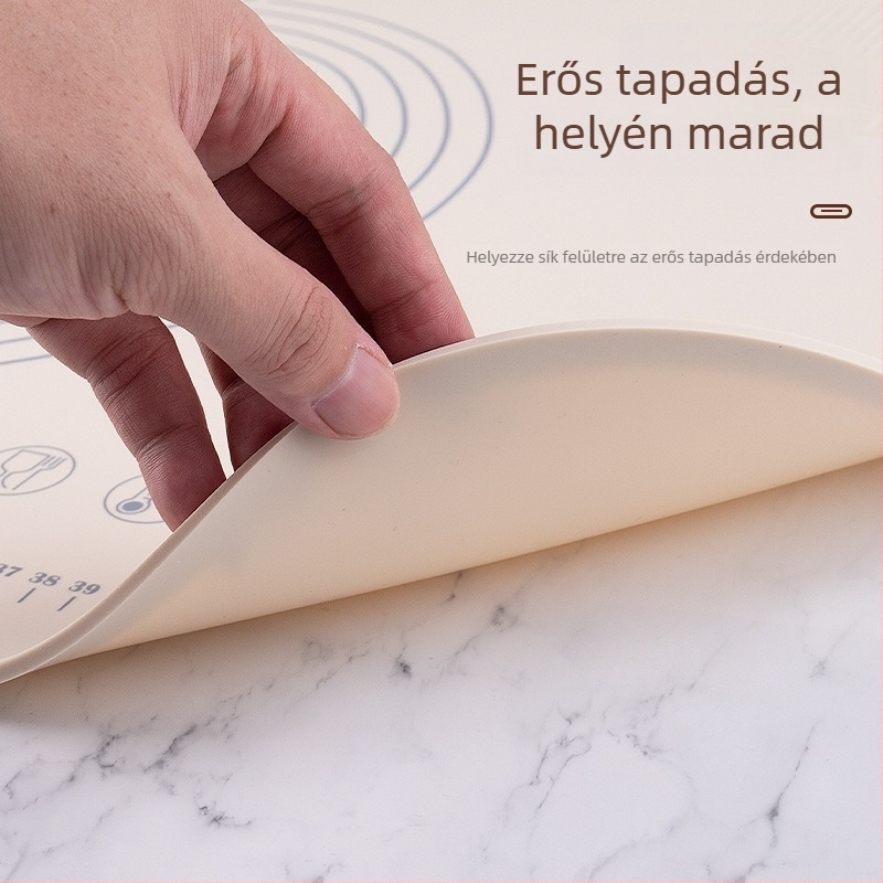 Szilikon tészta gyúró matrac, élelmiszer-minőségű, vastagított, extra-nagy méret, tészta nyújtásához és formázásához