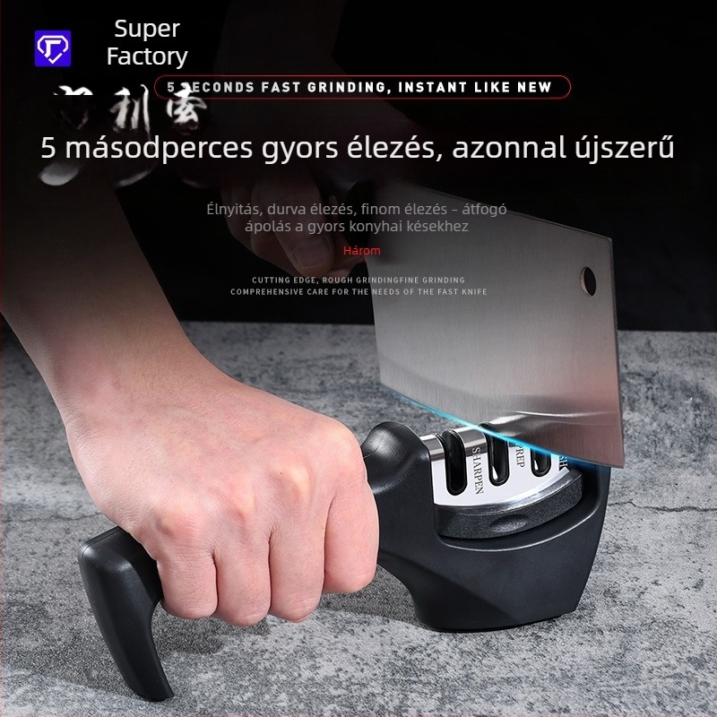 Háztartási automata késélező — kompakt, többfunkciós élező kő gyors hegyezéshez a konyhában