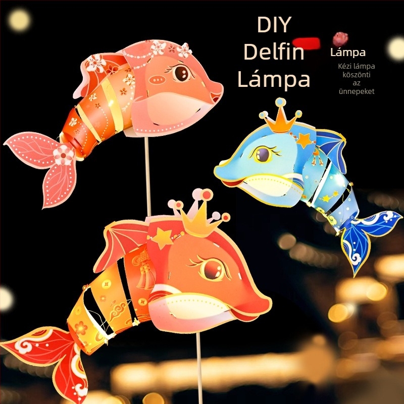DIY készlet gyerekeknek – delfin alakú, világító, hordozható kis lámpa