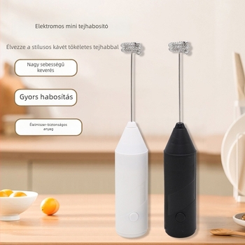 Kreatív mini elektromos tejhabosító, kézben tartható, vezeték nélküli, tojásfehérje keverő
