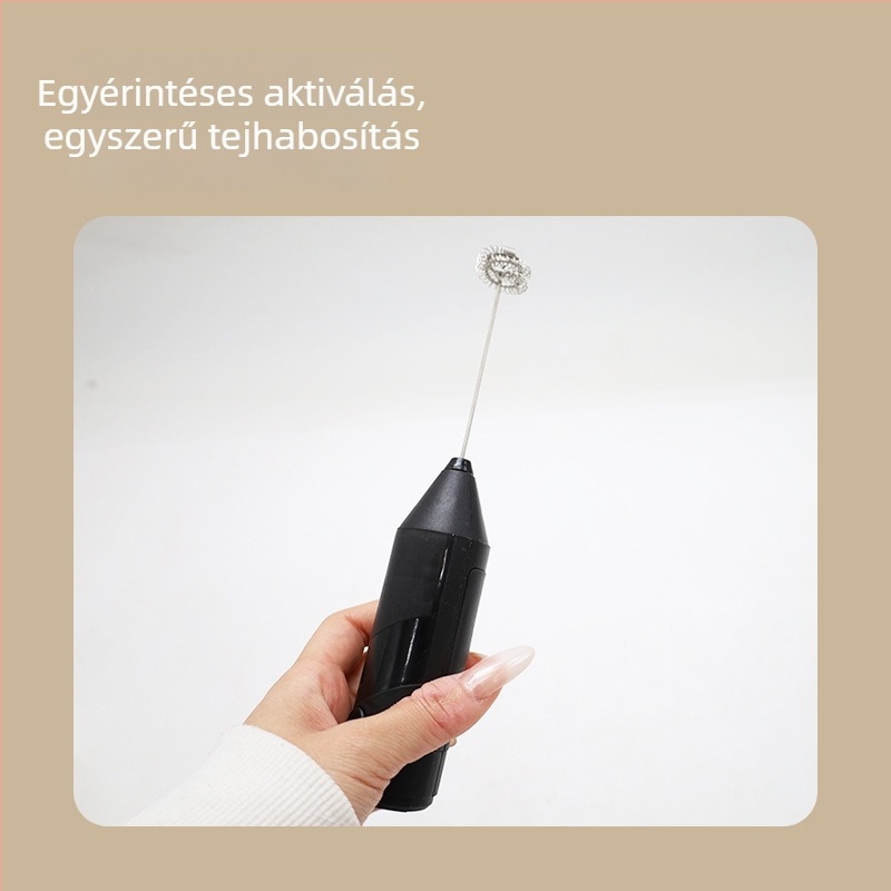 Kreatív mini elektromos tejhabosító, kézben tartható, vezeték nélküli, tojásfehérje keverő